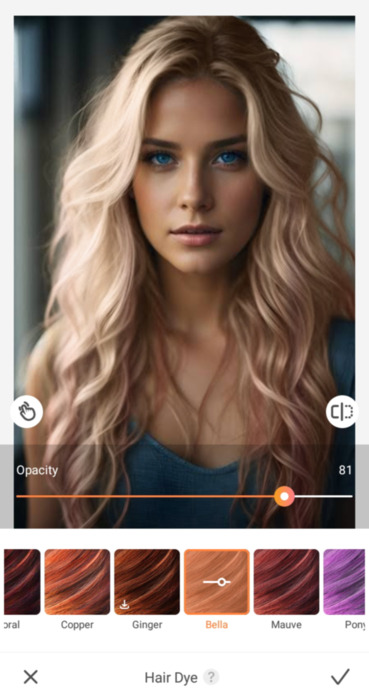 ai hair color changer-bella