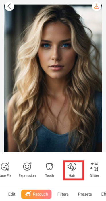ai hair color changer-retouch-hair
