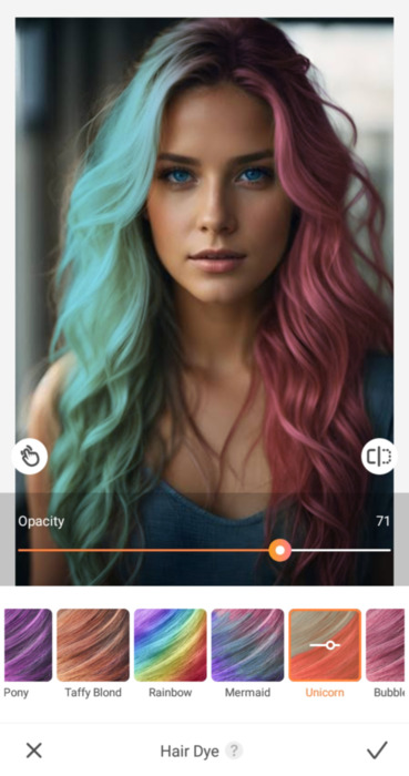ai hair color changer-unicorn