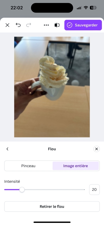 blur background - screenshot cup after canva