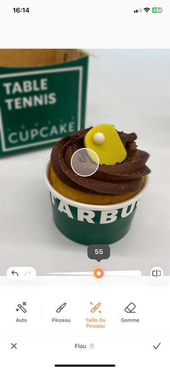 blur background - screenshot cupcake AB third step
