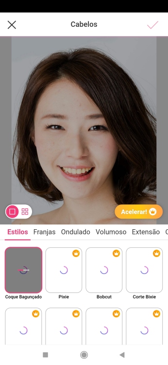 change hair color - asian girl hairstyle change youcam process