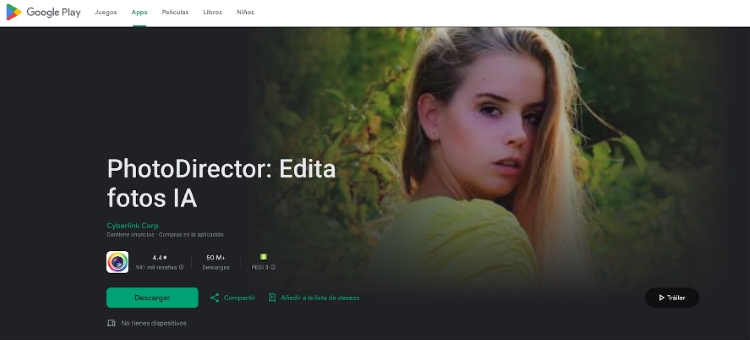 image extender - PhotoDirector ES web screenshot