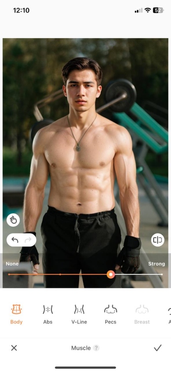 AI Muscle Generator - AB screenshot of young man body medium