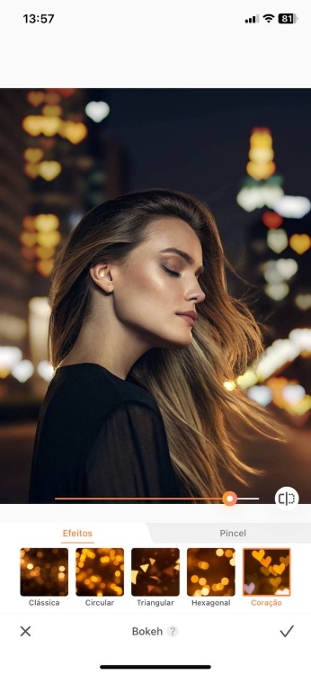 AirBrush Bokeh App Screenshot PT - woman in the night city 2