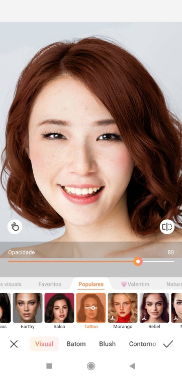 put makeup - asian girl screenshot Facetune PT after