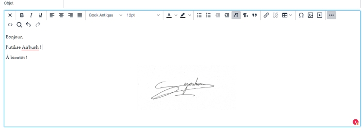 remove background - screenshot e-mail signature FR