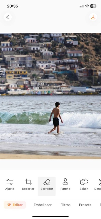 remove people from photos - second screenshot sea AB app ES