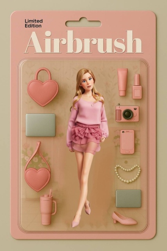 AI Action Figure - blond girl in pink after