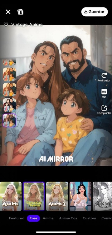 AI Mirror Ghibli filter App Screenshot ES - family after