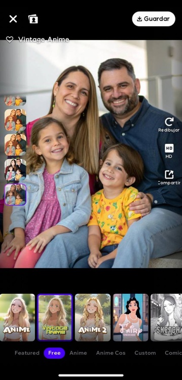 AI Mirror Ghibli filter App Screenshot ES - family before