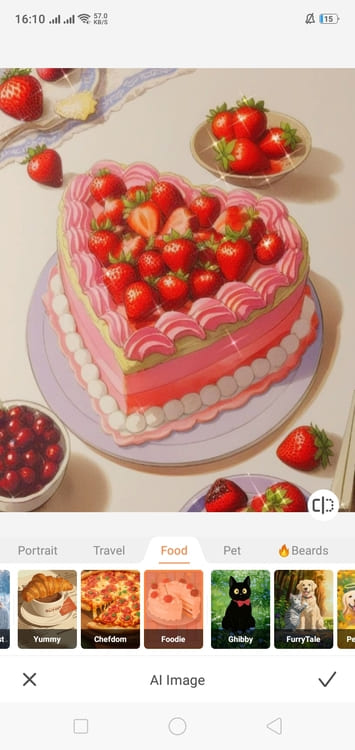 AirBrush AI Image App Screenshot EN - cake foodie after