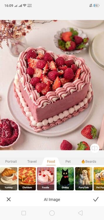 AirBrush AI Image App Screenshot EN - cake foodie before