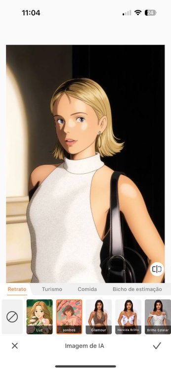 AirBrush AI Image App Screenshot PT - blond girl sonhos