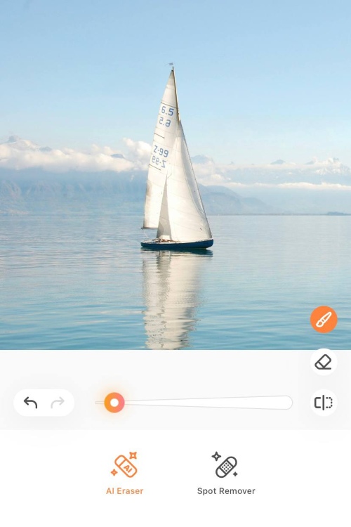 AirBrush Eraser App Screenshot EN - sailboat after
