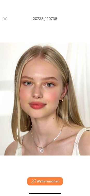 AirBrush Lipstick App Screenshot GE - blond girl choose photo