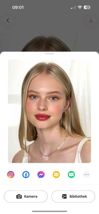 AirBrush Lipstick App Screenshot GE - blond girl save