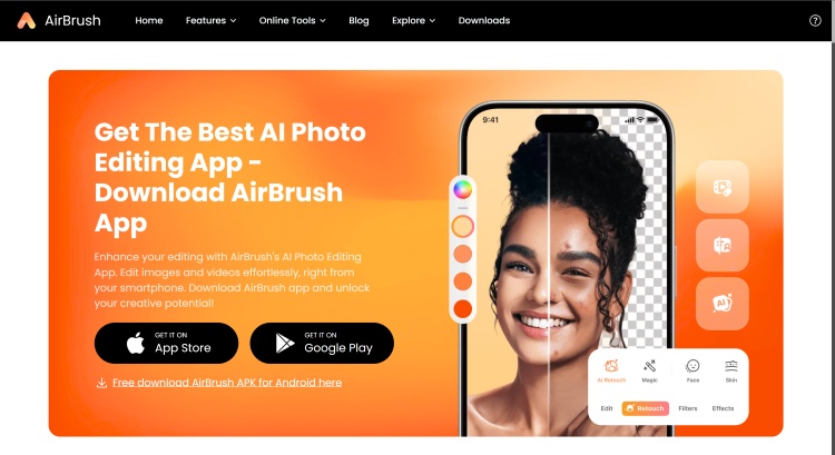 AirBrush Web Screenshot EN - downloads page
