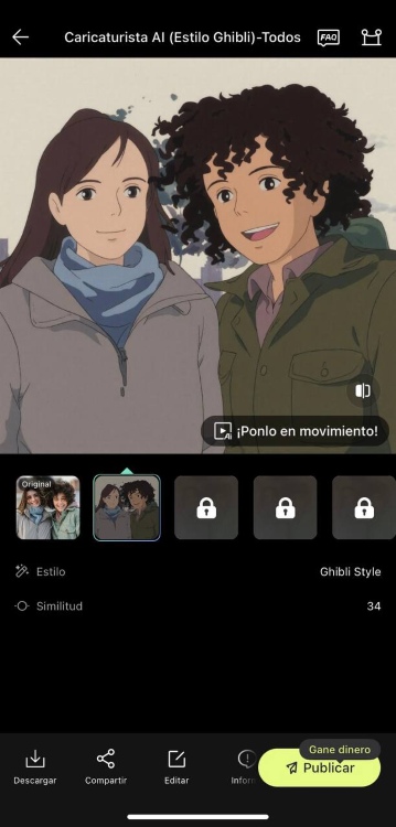Fotor Ghibli filter App Screenshot ES - two girls after