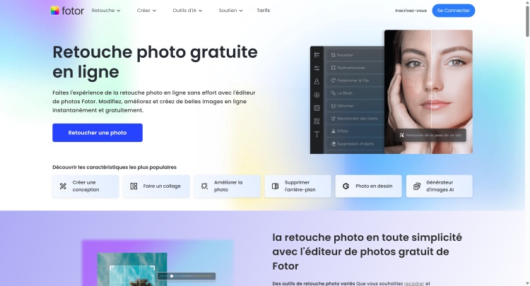 Fotor Web Screenshot FR