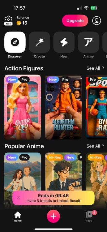 Glam AI Action Figure App Screenshot EN - main page