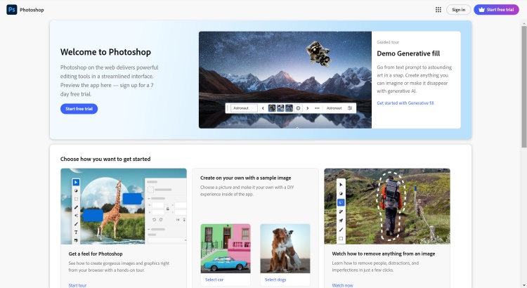 Photoshop Web Screenshot EN
