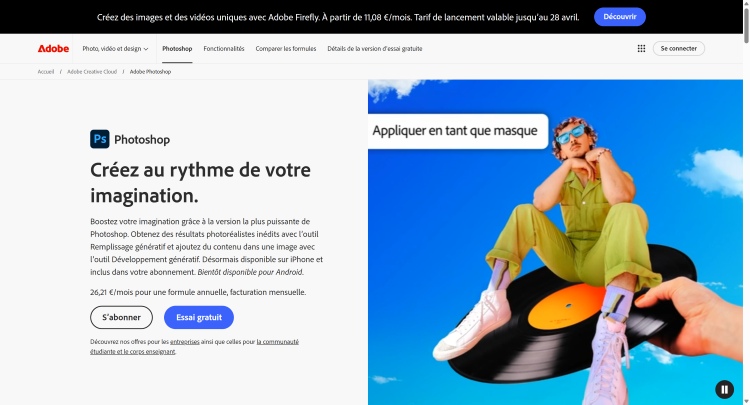 Photoshop Web Screenshot FR