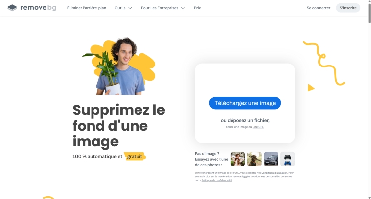 Remove.bg Web Screenshot FR
