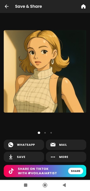 Voilà AI Artist Ghibli App Screenshot PT - blond girl after