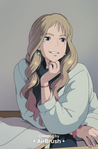 ghibli filter - blond woman after