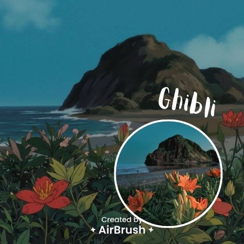 ghibli filter - coast landscape