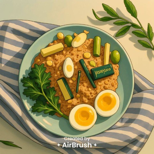 ghibli filter - rice with eggs after