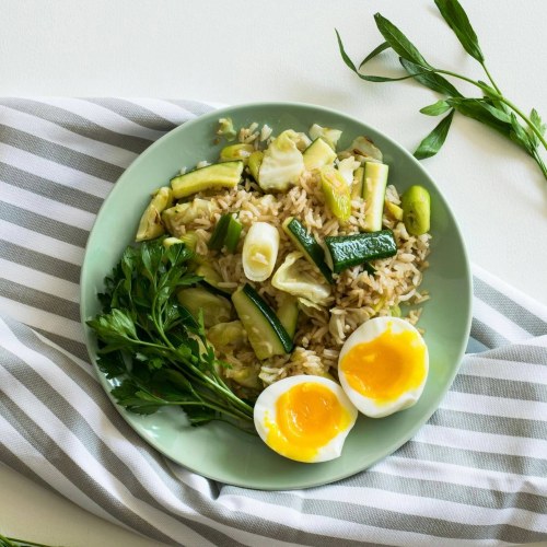 ghibli filter - rice with eggs before