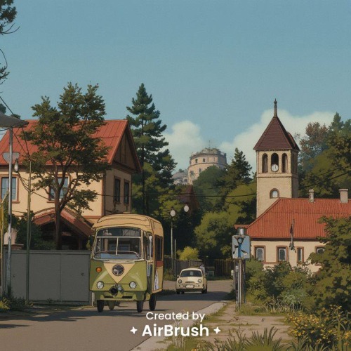 ghibli filter - town landscape after