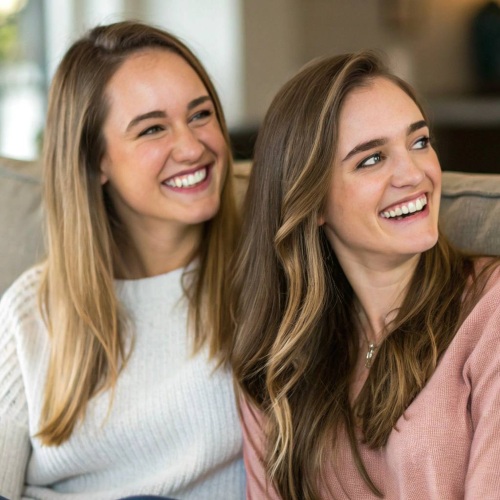 ghibli filter - two girl laughing before