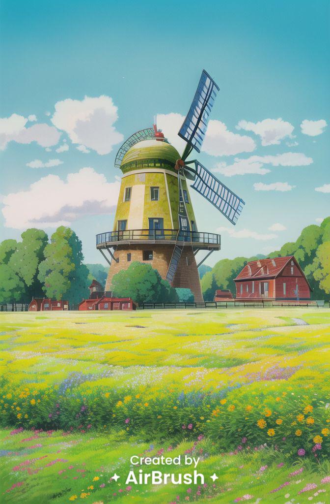 landscape image using Ghibli filter after