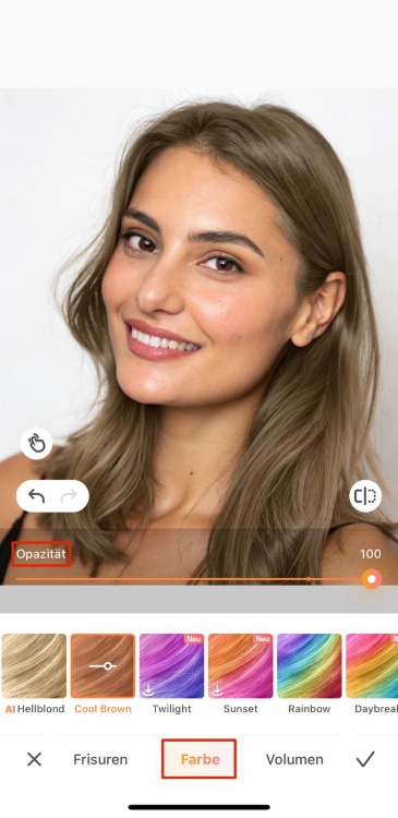 AirBrush Hair Color Screenshot GE - color opacity