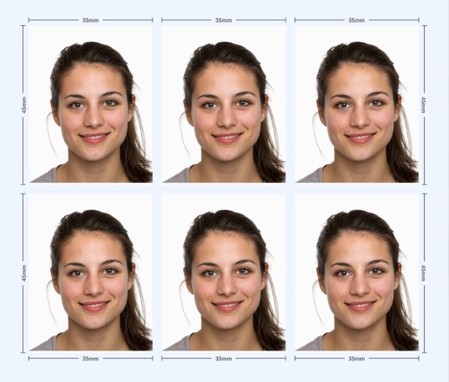 ID photo - example brunette woman