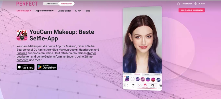 YouCam Makeup Hair Color Web Screenshot GE