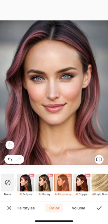 AirBrush App Screenshot EN - change hair color after
