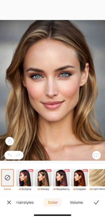 AirBrush App Screenshot EN - change hair color before