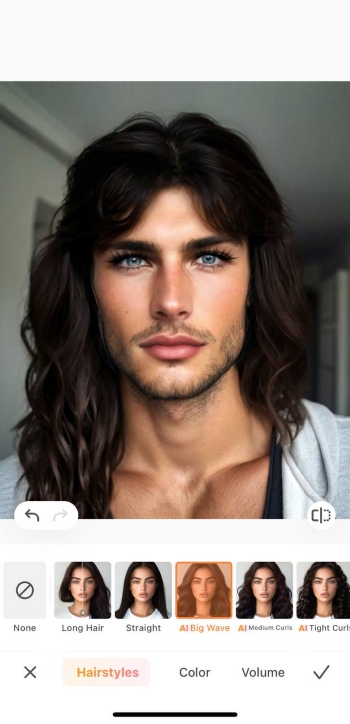 AirBrush App Screenshot EN - gender swap hairstyles after