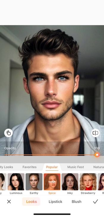 AirBrush App Screenshot EN - gender swap makeup before