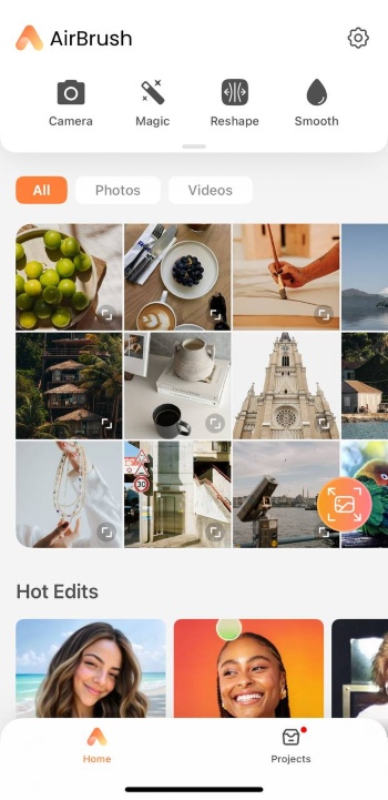 AirBrush App Screenshot EN - open the app