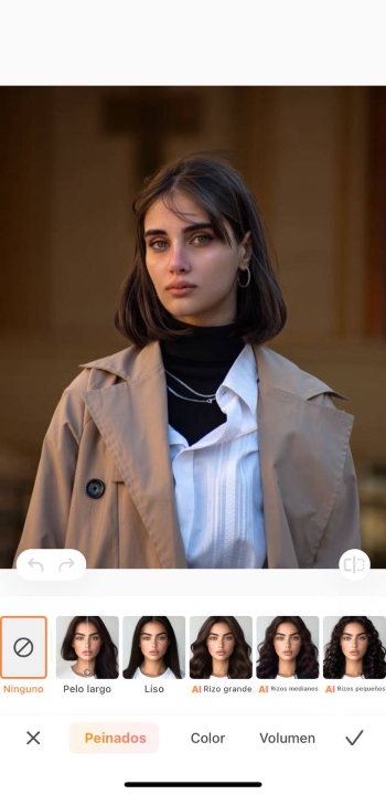 AirBrush App Screenshot ES - haircuts options