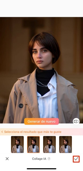 AirBrush App Screenshot ES - haircuts results tick
