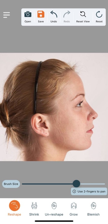 FaceTouchUp App Screenshot EN - Nose Job Simulator after