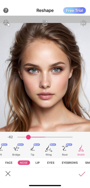 YouCam Makeup App Screenshot EN - Nose Job Simulator after