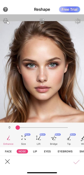 YouCam Makeup App Screenshot EN - Nose Job Simulator before