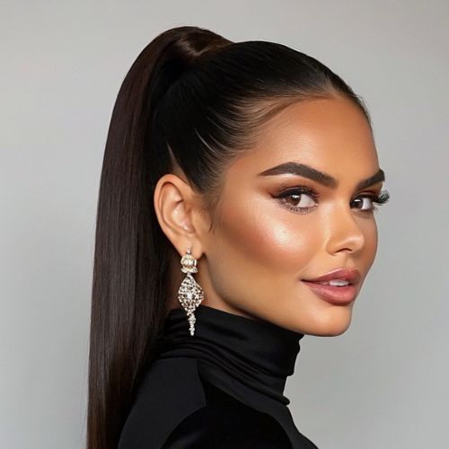 change hairstyle - Sleek Ponytail